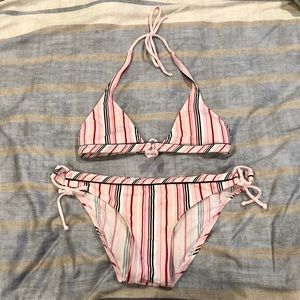 Pink striped bikini